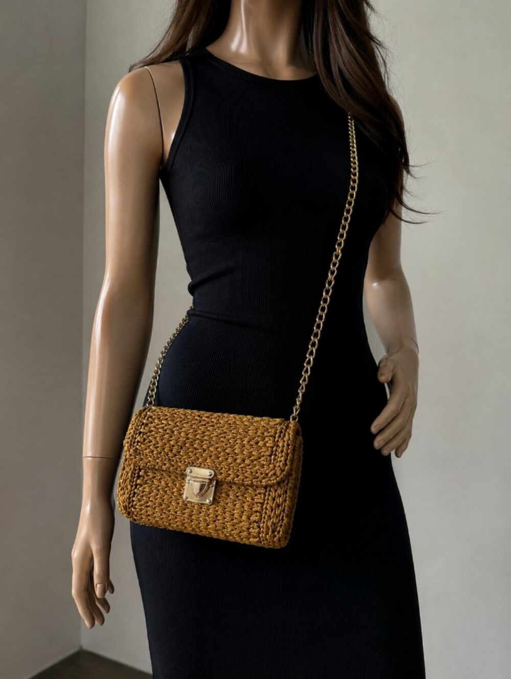 Handmade Plastic Canvas Crossbody Crochet Bag